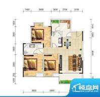 罗马郦城2号楼A户型面积:102.56m平米