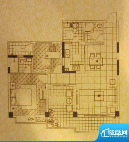 龙山观邸户型图8号楼标准层A/B面积:103.00平米