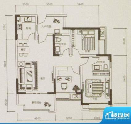 康德天子湖户型图一期4号楼标准面积:100.86平米