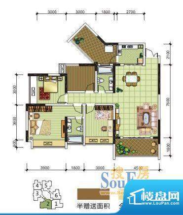 兴茂山水国际户型图七期31号楼面积:125.44平米