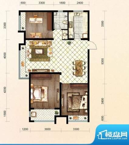 绿地公馆户型图c1 3室2厅1卫1厨面积:114.00平米