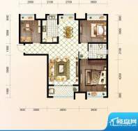 绿地公馆户型图c6 3室2厅1卫1厨面积:112.00平米