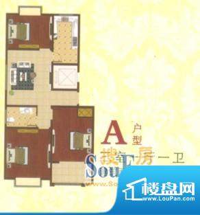 德天·泮河小镇户型图a 3室1厅面积:107.47平米
