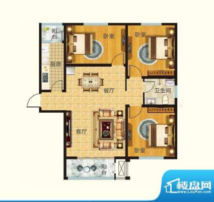 莱钢建设·东岳鑫城户型图3g 3面积:124.48平米