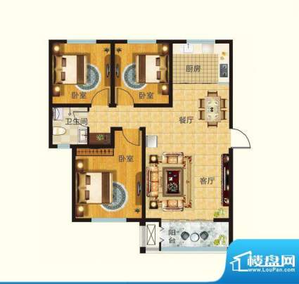 莱钢建设·东岳鑫城户型图g 3室面积:112.76平米