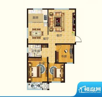 莱钢建设·东岳鑫城户型图e 3室面积:116.25平米