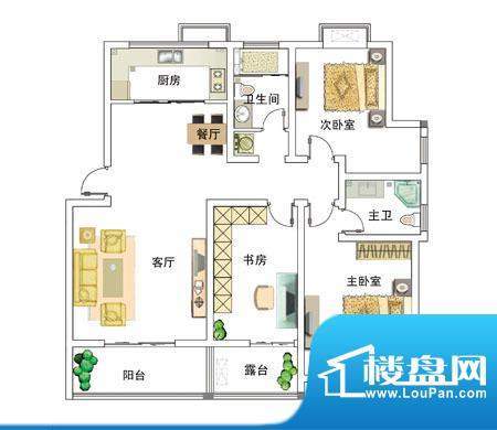 安居·上上城户型图3h 3室2厅2面积:139.00平米
