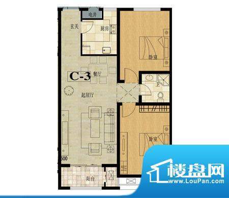龙城国际户型图9 2室2厅1卫面积:93.60平米