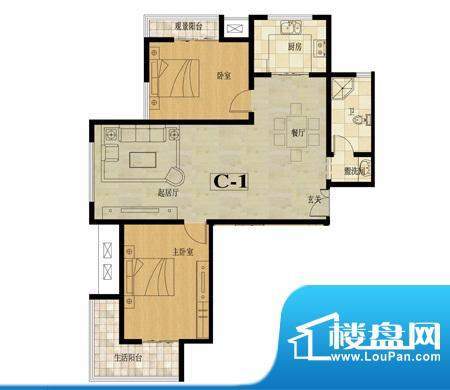 龙城国际户型图7 2室2厅1卫面积:111.70平米