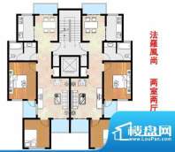 水岸华庭户型图b 2室2厅1卫1厨面积:96.00平米
