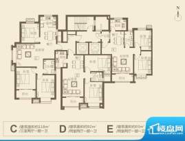 华新·新城户型图5 2室2厅1卫1面积:92.00平米