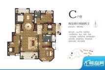 华新·和园户型图c 4室2厅2卫2面积:160.45平米