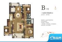 华新·和园户型图b 3室2厅2卫2面积:143.22平米