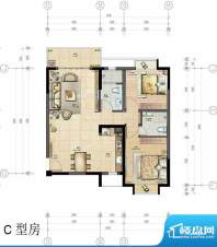 香悦水岸户型图C型房户型图 2室面积:90.00平米