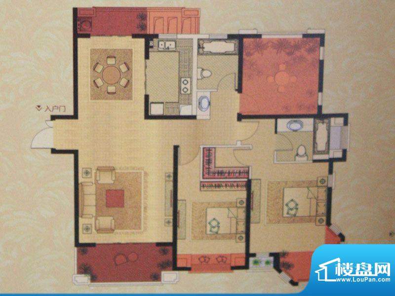 中南世纪城户型图F户型 3室2厅面积:140.00平米
