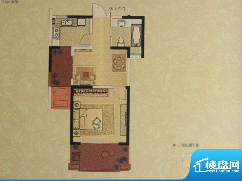 中南世纪城户型图G户型 1室2厅面积:63.00平米
