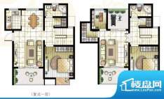 锦盛苑户型图1#复式h20户型3室面积:150.83平米