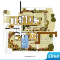 江南岸户型图三期独栋别墅一层面积:222.00平米