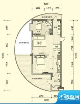 佳兆业东戴河A户型两面积:114.00m平米