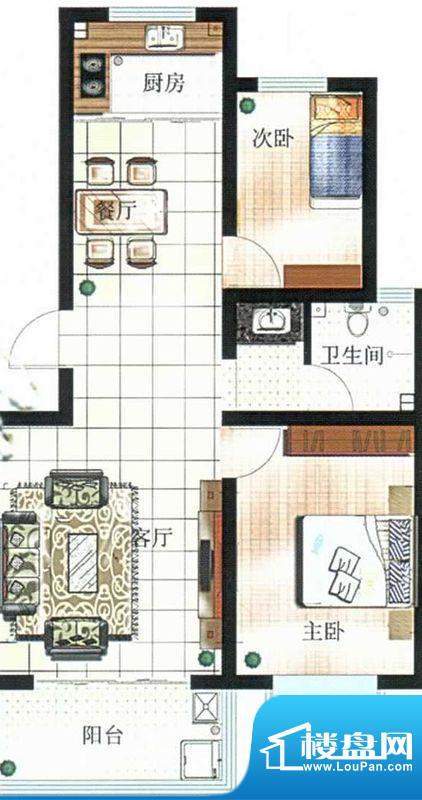 韵皓.宝翠园A户型 8面积:89.60m平米