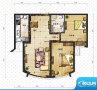 新华联运河湾户型图b`-2户型图面积:86.76平米