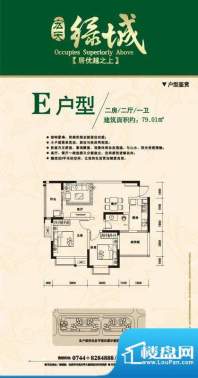 宏天绿城户型图E 2室面积:79.01m平米