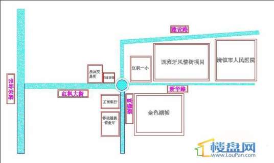 西班牙风情街交通图