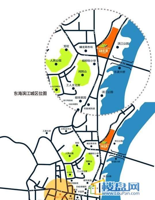 东海滨江城交通图