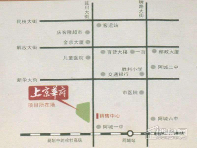 上京华府交通图