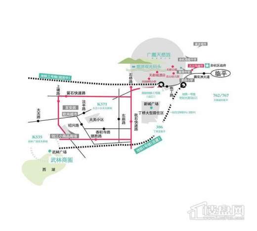 广厦天都城·温莎花园交通图