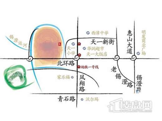 阳光100汀枫渡交通图