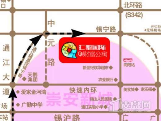 汇坚国际QQ财富公寓公寓交通图