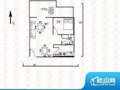 1室1厅1卫 东 56.59㎡