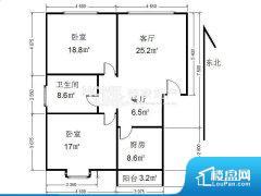 2室1厅1卫 东南 89.00㎡