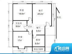 2室2厅1卫 西南 89.00㎡