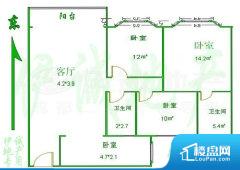 3室2厅2卫 南 104.00㎡