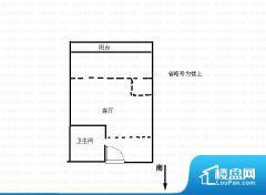 1室1厅1卫 南北 54.17㎡