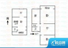 3室2厅2卫 南北 60.13㎡