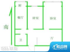 2室2厅1卫 南 77.00㎡