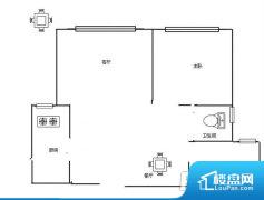 2室1厅1卫 南 72.00㎡