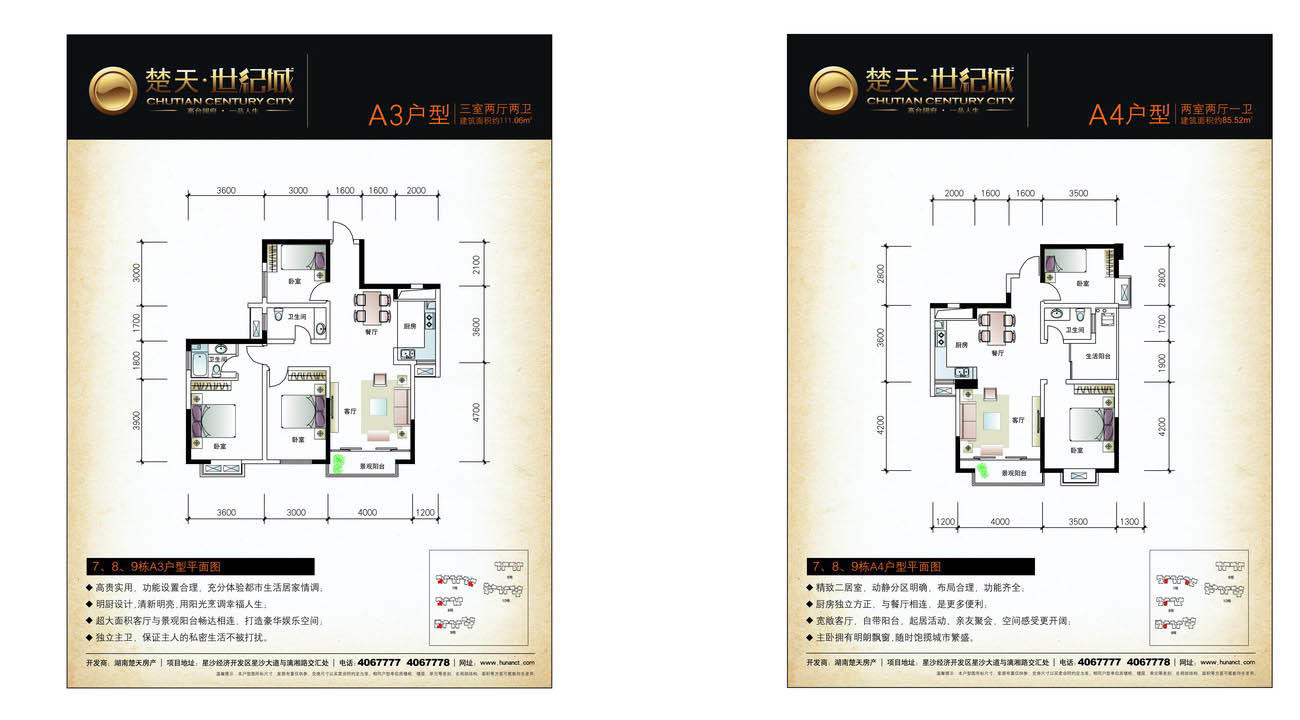 楚天世纪城A3/A4户型