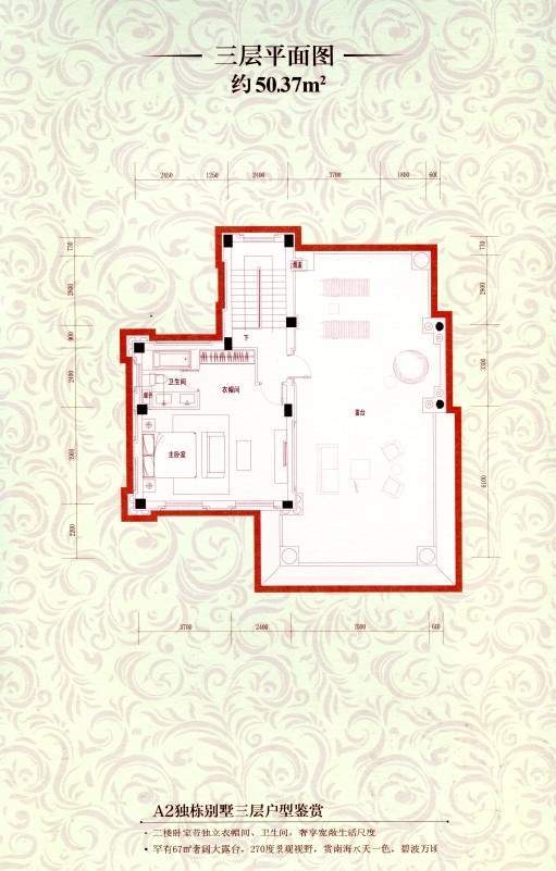 A2独栋别墅三层平面图
