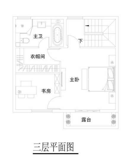 二期联排别墅平面图（中间户）