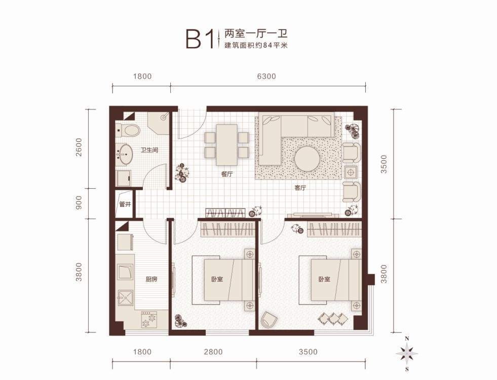 公寓户型图B1