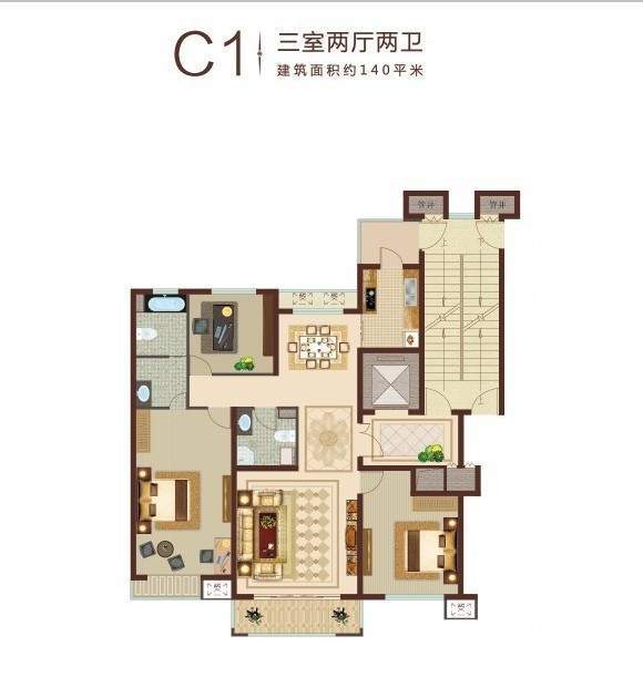 三期住宅户型图C1