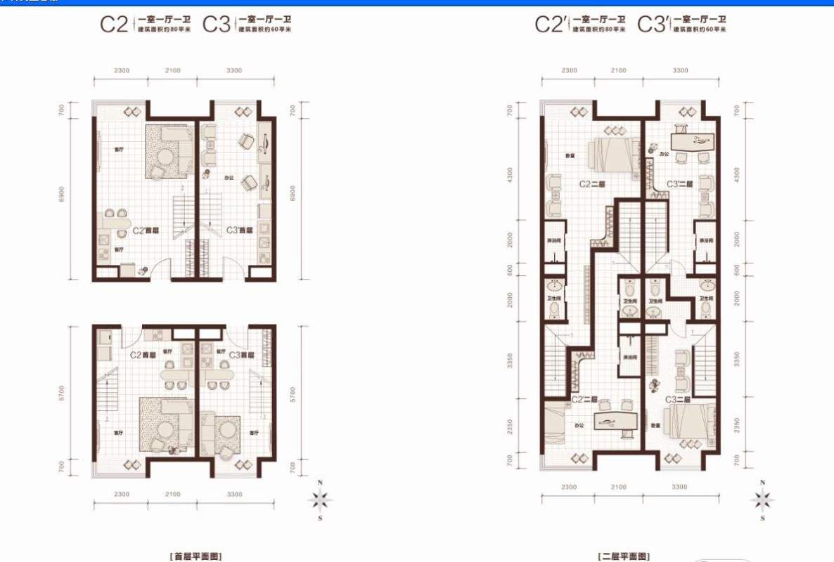 二期公寓户型图C2、C3