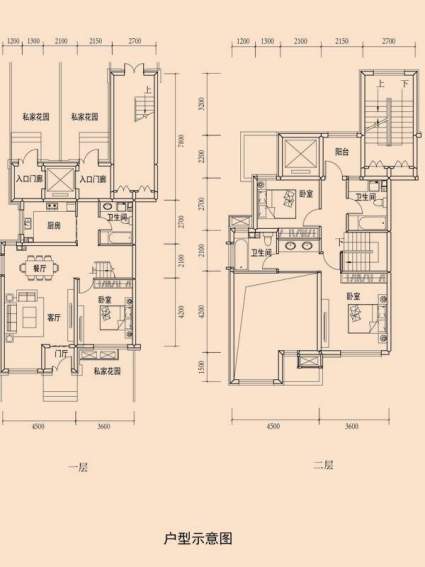 一期洋房标准层E户型图