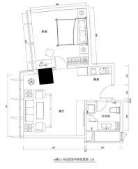 A栋17-39层公寓套房C户型图