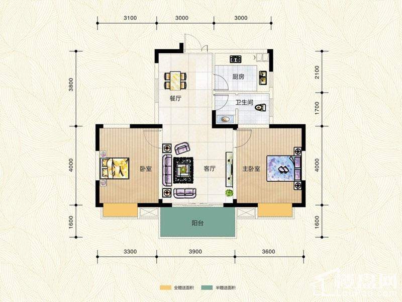 长沙旺景园4室2厅2卫户型图-长沙楼盘网