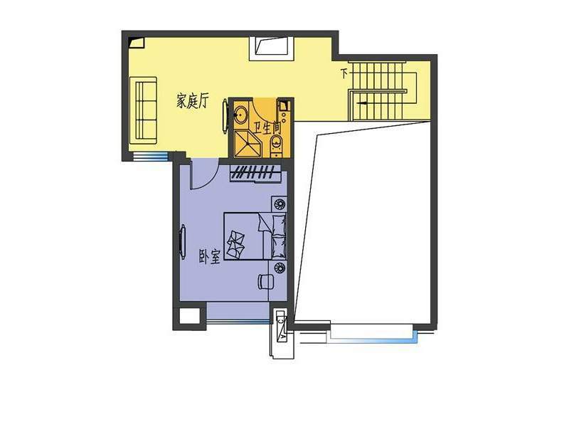C-2户型跃层上层平面图